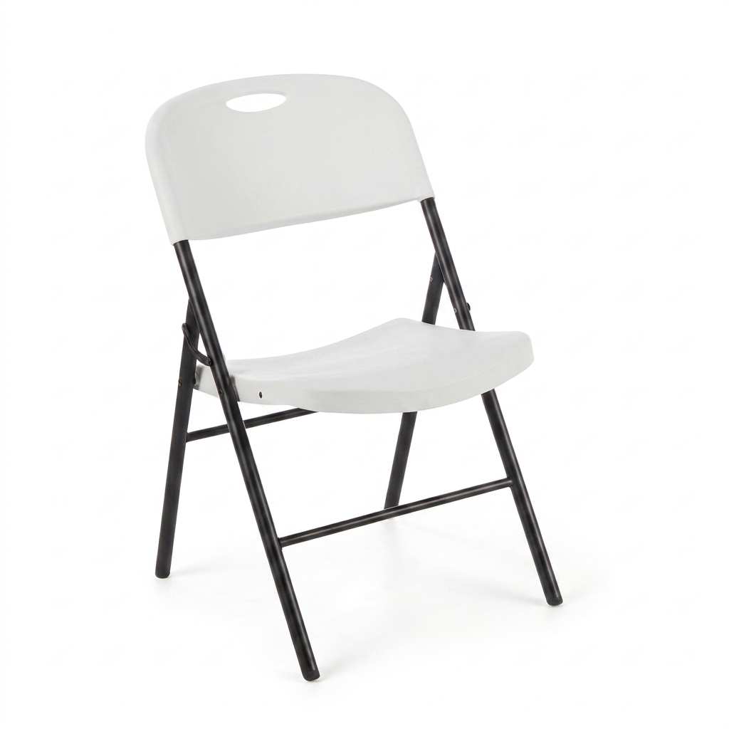 one piece of folding chair white