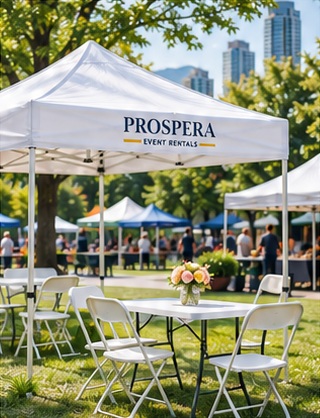 Illustrative Prospera tent and event equipment