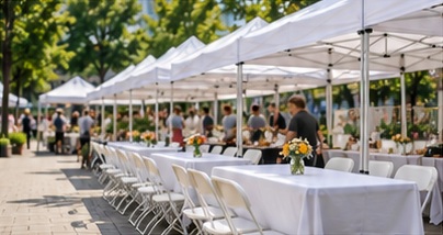 Illustrative event tables and seating