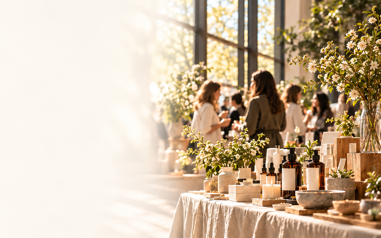 Illustrative sunlit lifestyle and wellness showcase, not a past event photograph